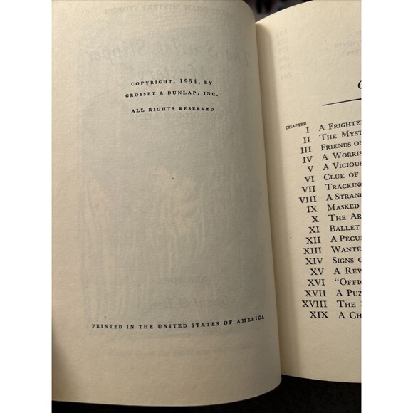 Nancy Drew Vintage 1954 #32 The Scarlet Slipper Mystery Carolyn Keene Blue Tweed - Picture 8 of 10